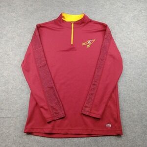 Cleveland Cavaliers Shirt Mens Medium Red NBA Basketball 1/4 Zip TX3 Cool
